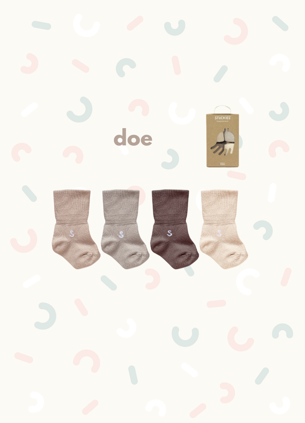 STUCKIES® Newborn Socks set of 4