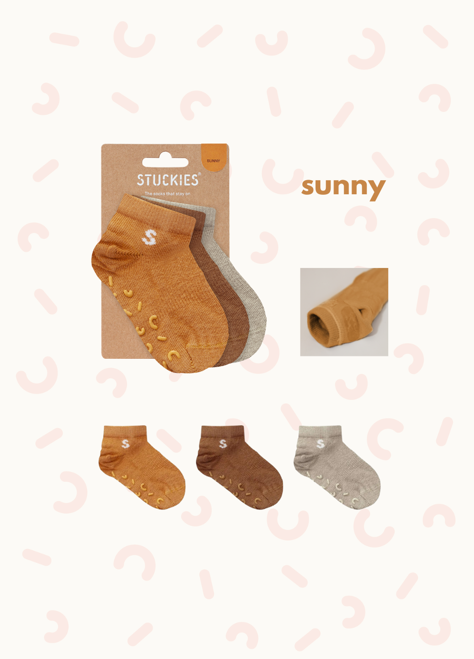 STUCKIES® Sneaker socks set of 3