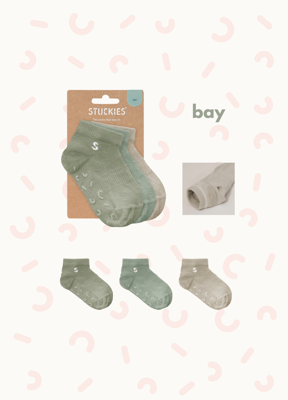 STUCKIES® Sneaker socks set of 3