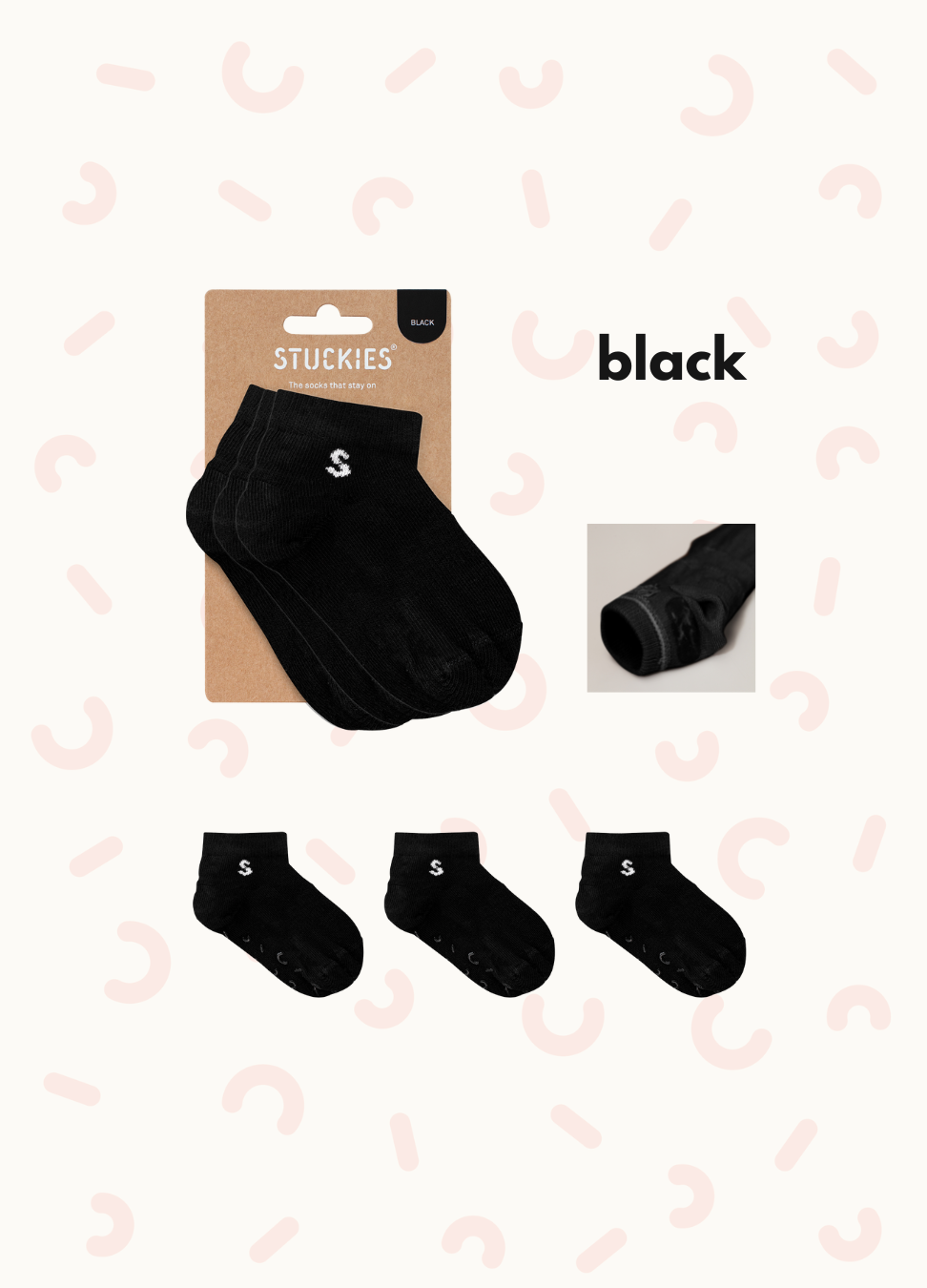 STUCKIES® Sneaker socks set of 3