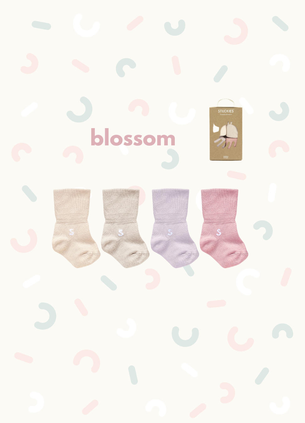 STUCKIES® Newborn Socks set of 4