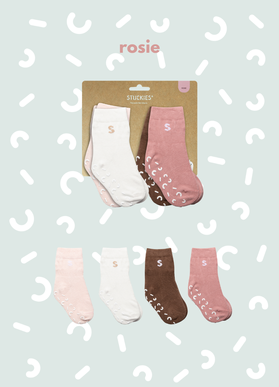 [Slightly Flawed, Fully Functional] STUCKIES® Cotton socks set of 4