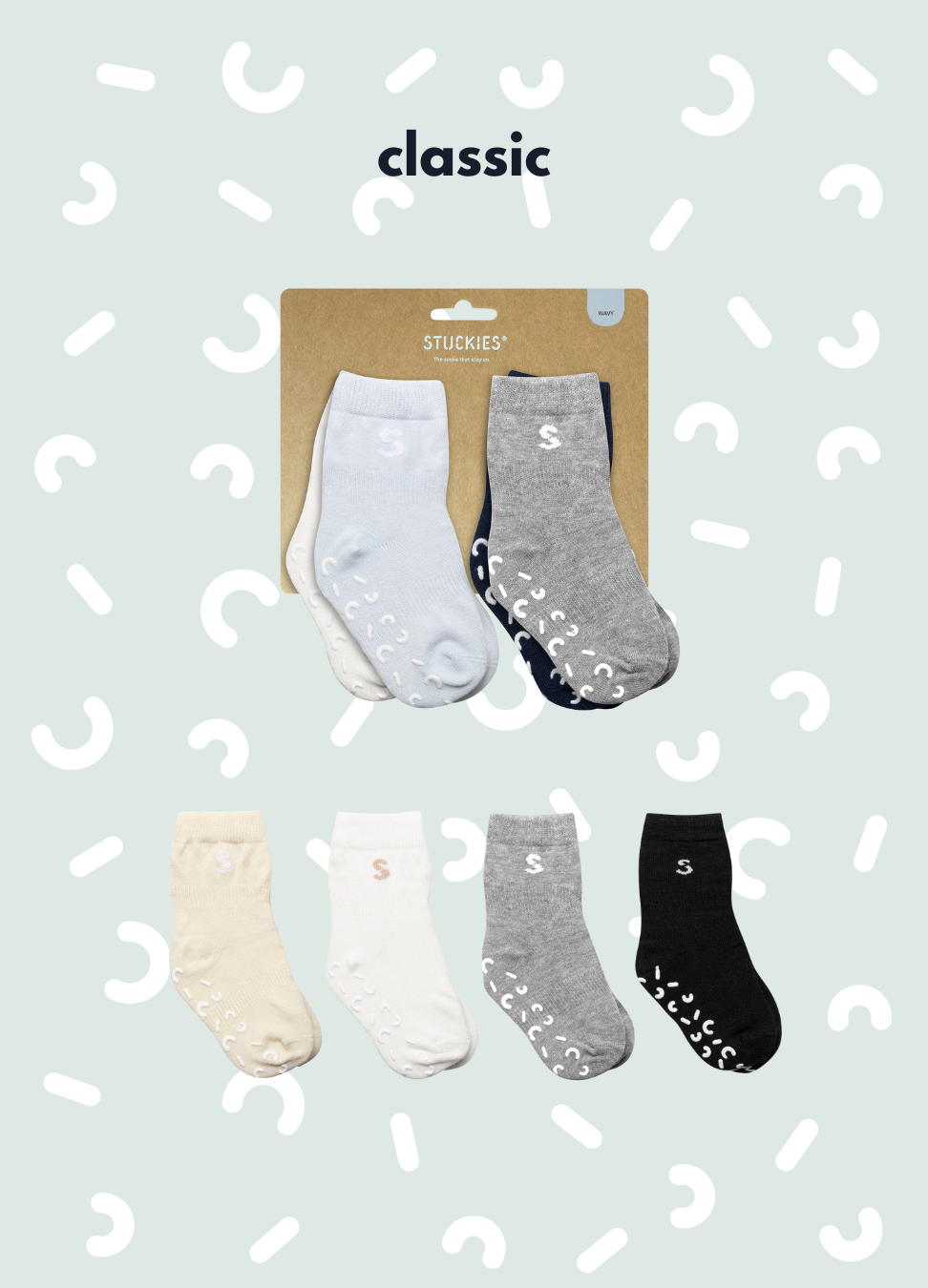 [Slightly Flawed, Fully Functional] STUCKIES® Cotton socks set of 4