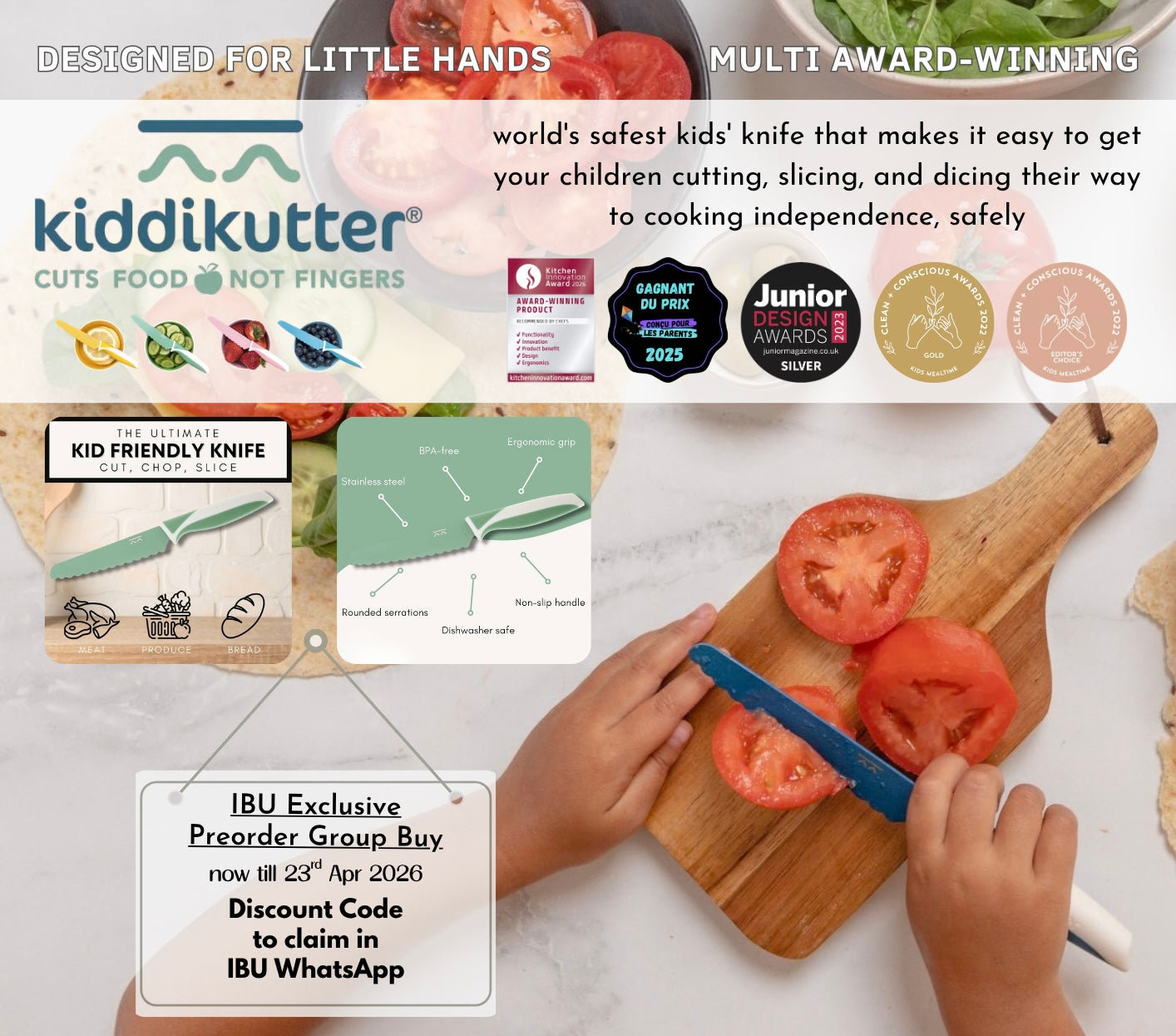 [IBU Exclusive] Pre-Order kiddikutter children-friendly knife